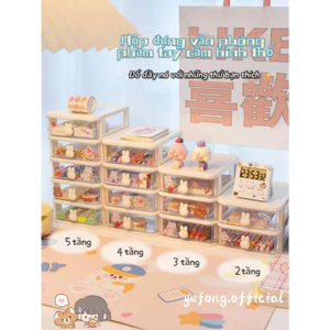 Hộp Bảo Quản Để Bàn Trong Suốt Đồ Lặt Vặt Ngăn Kéo-Loại Đựng BútTủ Đựng Mỹ Phẩm Phụ Kiện Tóc Trẻ Em