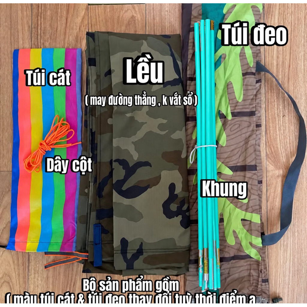 Lều bay che nắng biển gấp gọn loại thông dụng mix màu ngẫu nhiên (Huy Phạm)