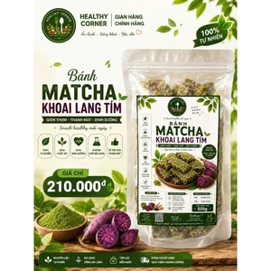 Bánh Matcha Khoai Lang Tím Healthy Corner 500g - Snack Healthy Giòn Thơm Giàu Chất Xơ