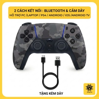 Tay Cầm Chơi Game P4 Wireless Bluetooth Cho PC/Laptop/PS4/Ios/Android/TV Kết Nối Bluetooth Nhanh, Rung,Analog 360°