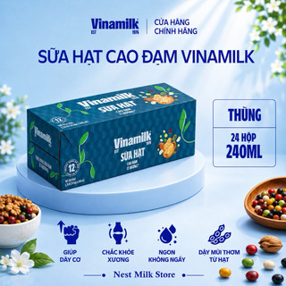 Sữa Hạt Cao Đạm Ít Đường Vinamilk 240ml - Thùng 12/ 24 Hộp