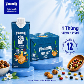 Sữa Hạt Cao Đạm Ít Đường Vinamilk 240ml - Thùng 12/ 24 Hộp