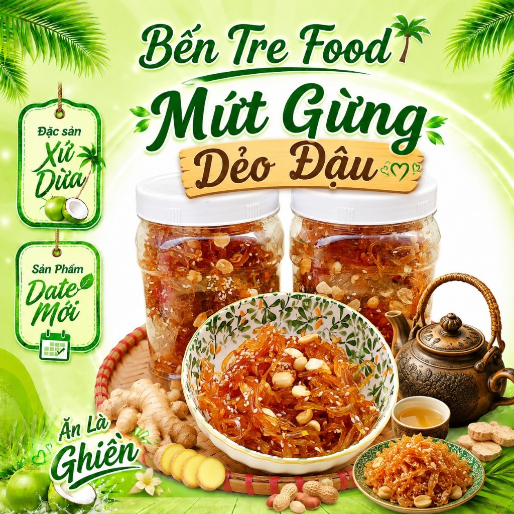 ( VỊ QUÊ) 500GR MỨT GỪNG SỢI DẺO - ĐẶC SẢN BẾN TRE SHOP