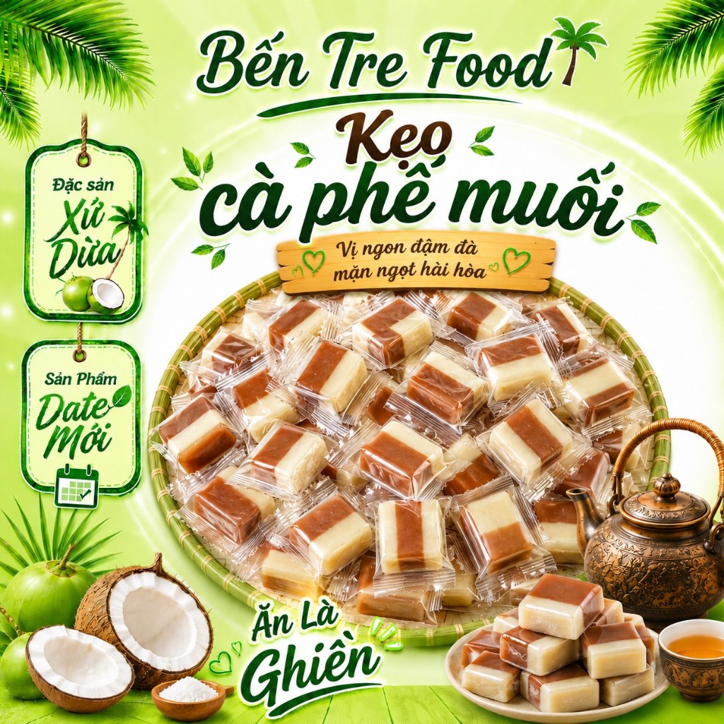 Kẹo dừa sáp cà phê muối Bến Tre 1kg