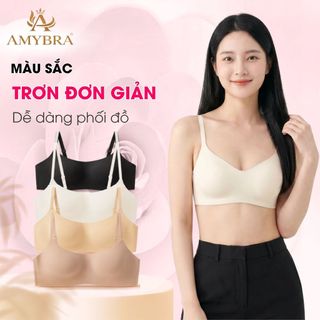 Áo Ngực Nữ Đúc Su Không Gọng Chống Xệ Gom Quả, Áo Lót Nữ Đệm Mỏng Không Viền AMYBRA A141