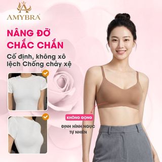 Áo ngực không gọng mút mỏng mềm mại, Áo lót nữ đúc su co dãn 4 chiều thoáng mát AMYBRA A141