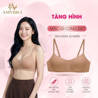 Áo Ngực Nữ Đúc Su Không Gọng Chống Xệ Gom Quả, Áo Lót Nữ Đệm Mỏng Không Viền AMYBRA A141