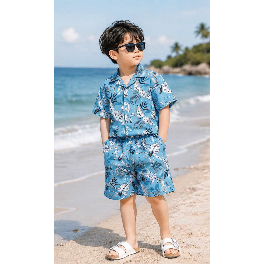 Bộ sơ mi lụa bé trai (10-20kg) mềm mịn thoáng mát