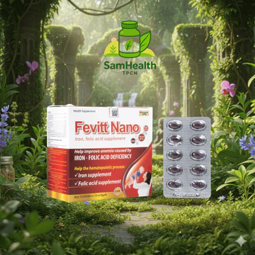 Viên uống FEVITT NANO 100V bổ sung sắt, acid folic, bổ máu, cải thiện tình trạng thiếu máu (3M + 4M)