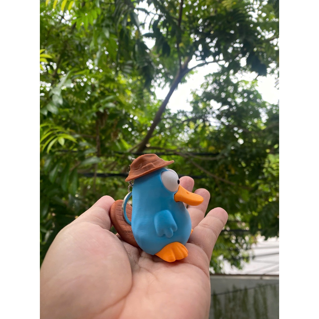 Móc Khóa Thú Mỏ Vịt Cute Cử Động Mắt In 3D PLA, Mô Hình Mini Đeo Balo Túi Xách, Quà Tặng Dễ Thương Handmade