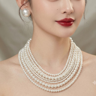 [ DAISYN ] N633 choker dây chuyền áo dài , dây chuyền áo tấc, vòng cổ cưới 8 sợi ngọc trai nhân tạo