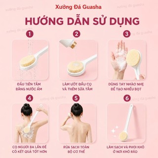 Bàn Chải Tắm Cán Dài 2 Mặt Cao Cấp Giúp Tẩy Tế Bào Chết Nhẹ Nhàng Lông Mềm Mịn - Bàn Chải Cán Dài Lông Mềm Cao Cấp