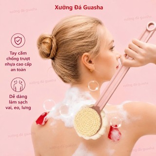 Bàn Chải Tắm Cán Dài 2 Mặt Cao Cấp Giúp Tẩy Tế Bào Chết Nhẹ Nhàng Lông Mềm Mịn - Bàn Chải Cán Dài Lông Mềm Cao Cấp