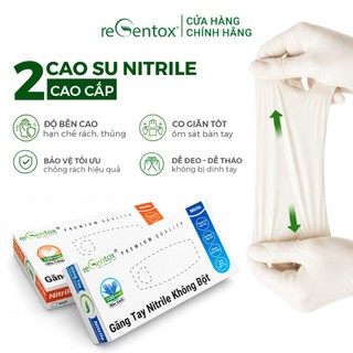 [KHÔNG BỘT] Hộp 100 Cái Bao Tay Cao Su NITRILE Regentox, Dòng Procare Cao Cấp, Chuẩn Y Tế, Đầu Ngón Tay Nhám