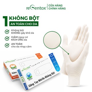 [KHÔNG BỘT] Hộp 100 Cái Bao Tay Cao Su NITRILE Regentox, Dòng Procare Cao Cấp, Chuẩn Y Tế, Đầu Ngón Tay Nhám