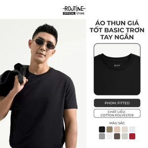 Áo Thun Trơn Basic Tay Ngắn Vải Cotton Poly Spandex Form Fitted - Routine 10S26TSS074