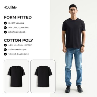 [🔥HOT] Áo Thun Trơn Basic Tay Ngắn Vải Cotton Poly Spandex Form Fitted - Routine 10S26TSS074