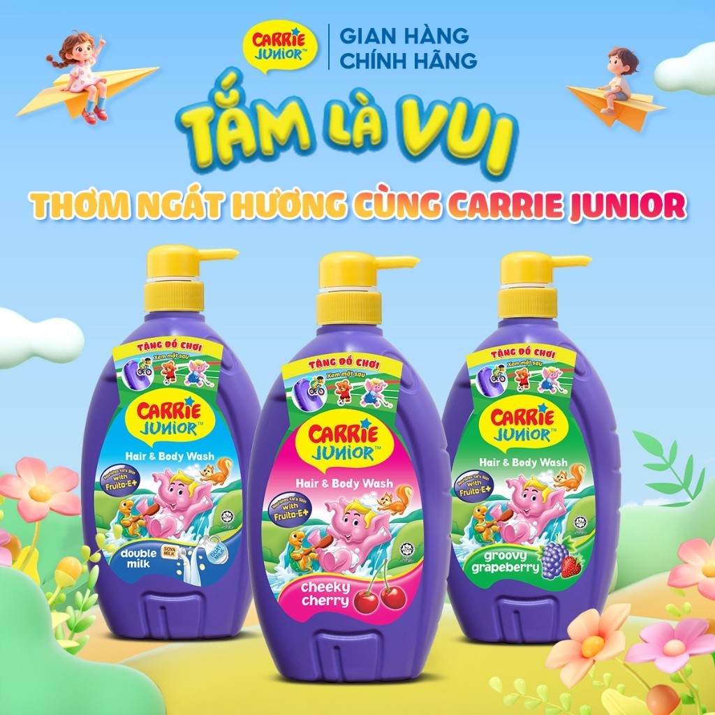[SVIP] [MUA 1 TẶNG 1] Chai Sữa Tắm Gội cho bé Carrie Junior thiên nhiên 700g (Tặng màu ngẫu nhiên)