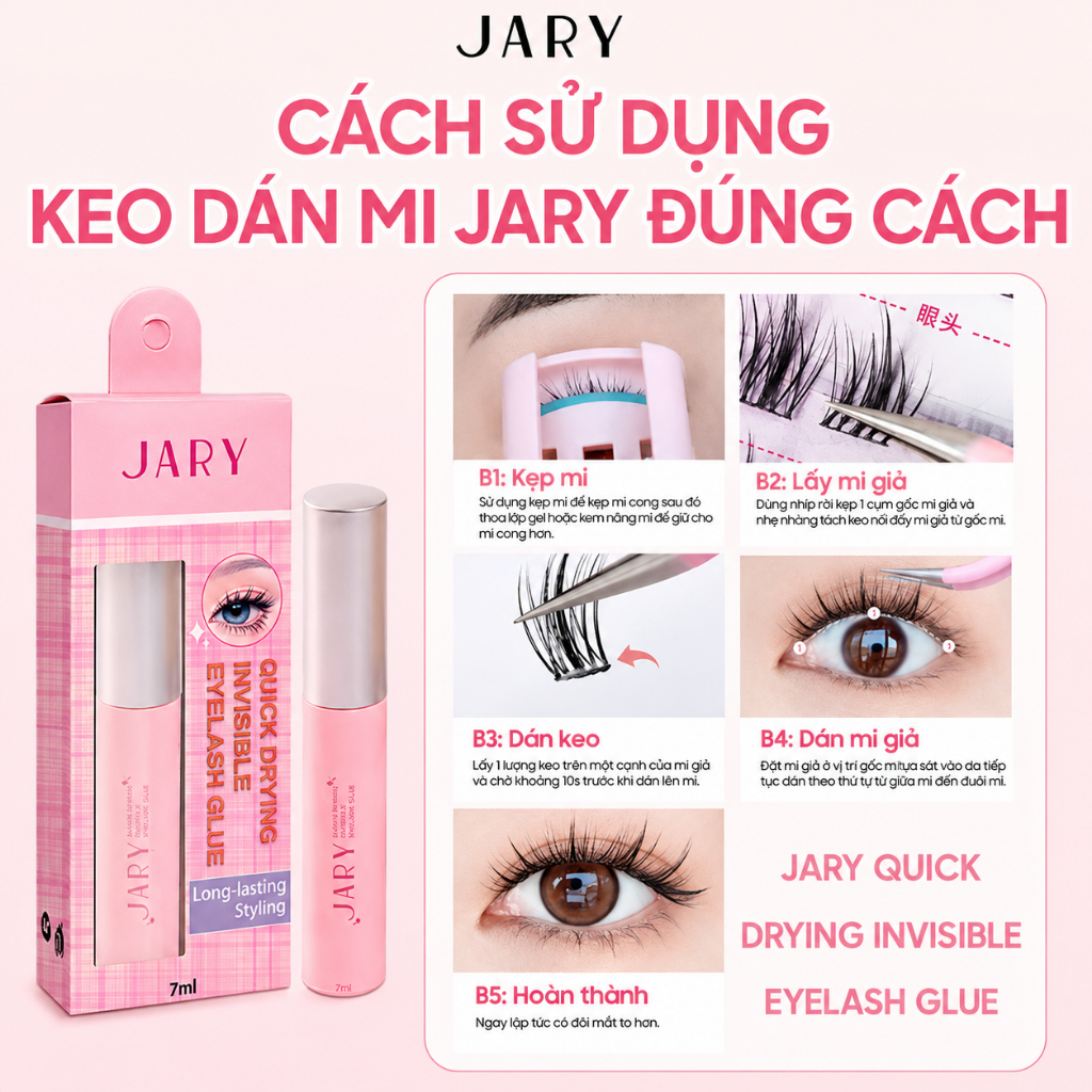 Keo dán mi Jary Quick Drying Invisible Eyelash Glue - 7ml