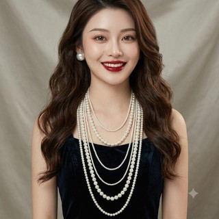[ DAISYN ] N442 choker ,dây chuyền mang áo dài , vòng cổ mang áo dài, dây chuyền hạt Ngọc hạt trai 6 sợi xinh xắn cho nữ