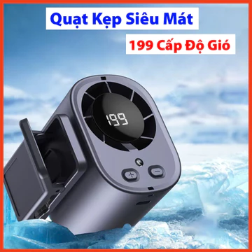 Quạt kẹp tốc độ cao S22-Q510, Quạt đeo thắt lưng 199 cấp gió, đeo hông quạt để bàn đa năng, Kẹp tháo rời, Màn hình LED