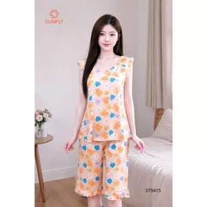 ST9415 Đồ bộ mặc nhà nữ lanh áo sát nách quần trên gối ST9415