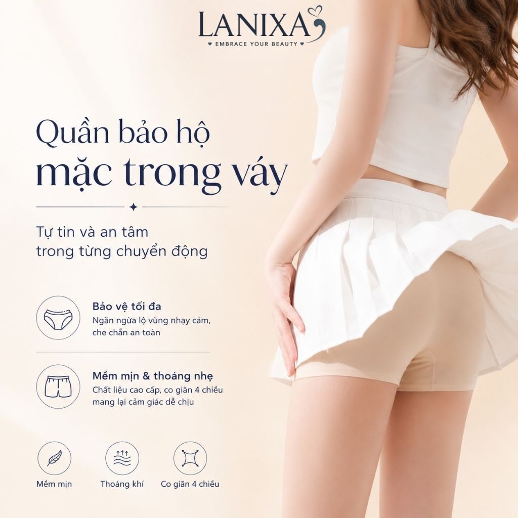 [Hỏa Tốc]  Quần bảo bộ cao cấp thoáng mát, Quần lót su mặc váy ôm body, không lộ viền LANIXA V8205