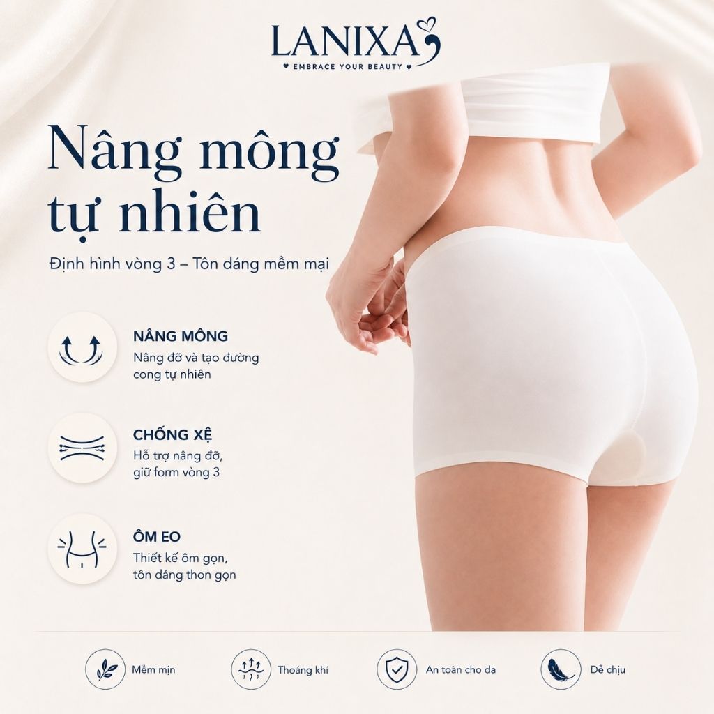 [Hỏa Tốc]  Quần bảo bộ cao cấp thoáng mát, Quần lót su mặc váy ôm body, không lộ viền LANIXA V8205