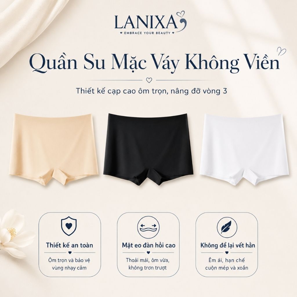 [Hỏa Tốc]  Quần bảo bộ cao cấp thoáng mát, Quần lót su mặc váy ôm body, không lộ viền LANIXA V8205