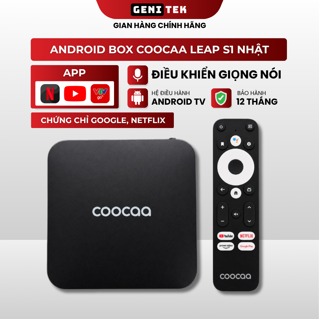 TV Box CooCaa Leap S1 nội địa Nhật chính hãng, Có chứng chỉ Google ...