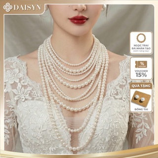[ DAISYN ] N859 dây chuyền hạt ngọc trai nhân tạo 8 sợi, dây chuyền cưới, thiết kế dây chuyền ngọc trai nhân tạo