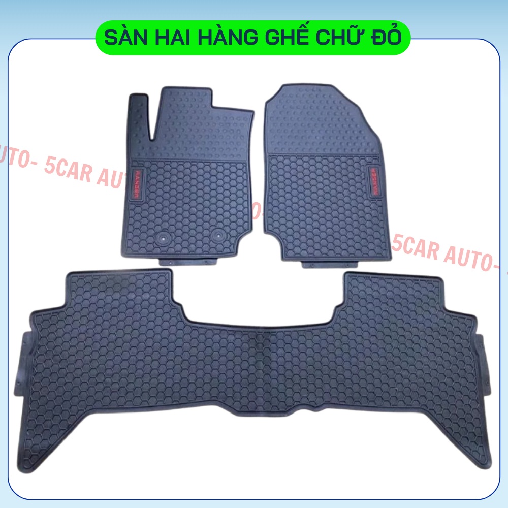 Thảm lót sàn xe Ford Ranger 2014 - Nay Sàn Cao Su vân tổ ong cao cấp, không mùi, dễ vệ sinh