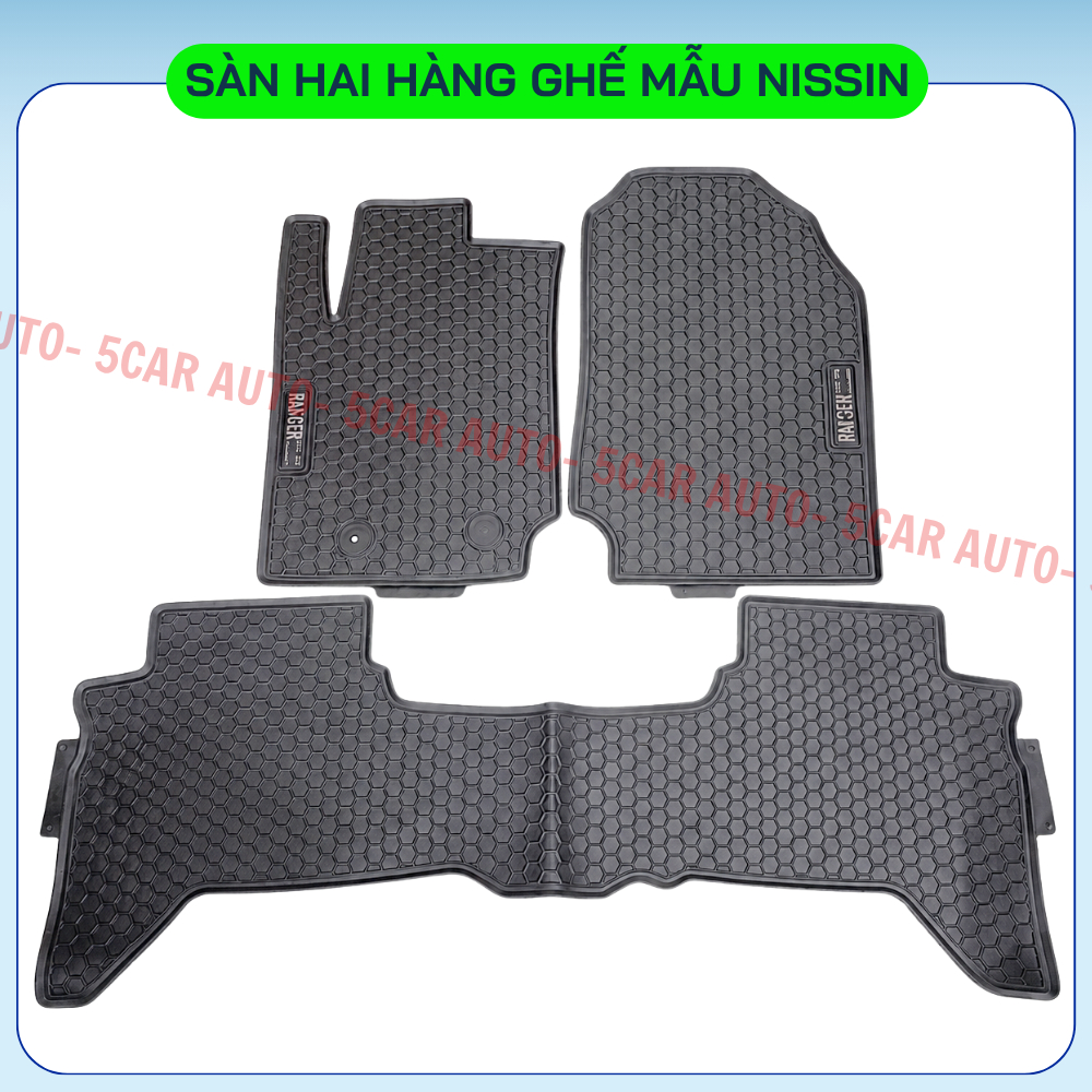 Thảm lót sàn xe Ford Ranger 2014 - Nay Sàn Cao Su vân tổ ong cao cấp, không mùi, dễ vệ sinh