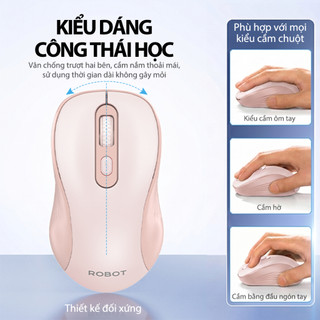 Chuột Không Dây 2.4GHz ROBOT M365 Chuột Tĩnh Âm KẾT NỐI CÙNG LÚC 2 THIẾT BỊ
