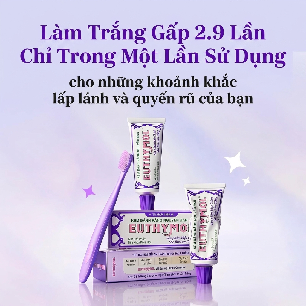 Kem đánh răng chăm sóc nướu hương bạc hà cực the mát, trắng răng EUTHYMOL