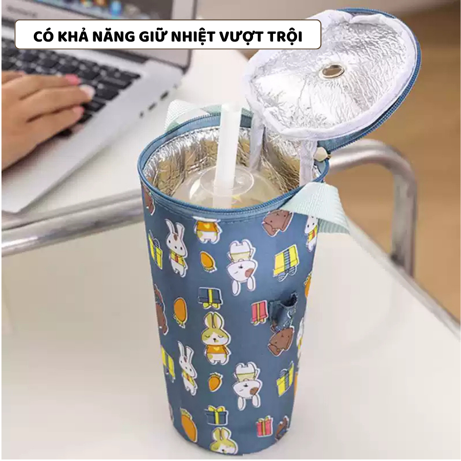 Túi Vải Giữ Nhiệt Đựng Bình Nước, Cốc Nước ENODA HOME, Túi Cách Nhiệt Đựng Cafe, Trà Sữa Giữ Đá Lâu Tan TUIGN001