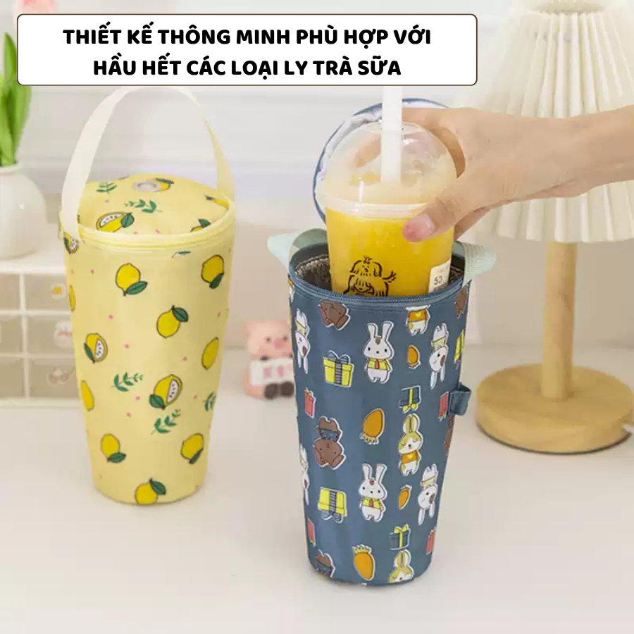 Túi Vải Giữ Nhiệt Đựng Bình Nước, Cốc Nước ENODA HOME, Túi Cách Nhiệt Đựng Cafe, Trà Sữa Giữ Đá Lâu Tan TUIGN001