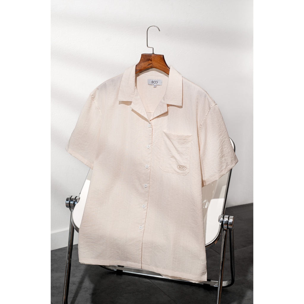 Áo Sơ Mi BOO Nam Chất Liệu Linen Cổ Cuba Form Oversized Thiết Kế Trẻ Trung Thích Hợp Đi Chơi