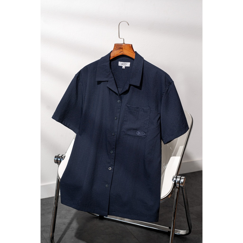 Áo Sơ Mi BOO Nam Chất Liệu Linen Cổ Cuba Form Oversized Thiết Kế Trẻ Trung Thích Hợp Đi Chơi