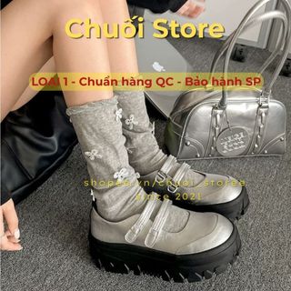 Giày lolita nữ da PU tổng hợp dệt vải đế cao su dễ mix đồ phong cách hàn quốc dễ thương nữ tính
