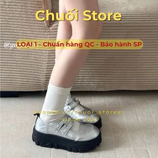 Giày lolita nữ da PU tổng hợp dệt vải đế cao su dễ mix đồ phong cách hàn quốc dễ thương nữ tính