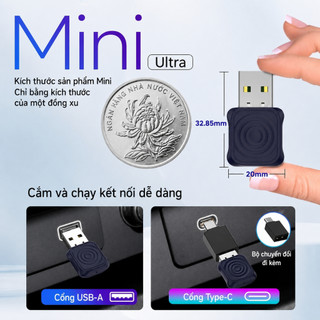 Carlinkit Mini Ultral Carplay không dây siêu nhỏ 2 trong 1Thiết bị chuyển CarPlay & Android Auto không dây cho ô tô
