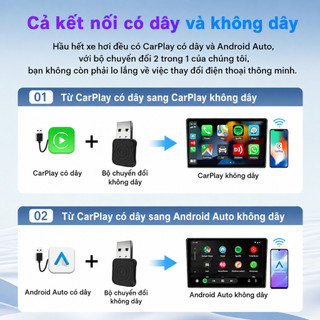 Carlinkit Mini Ultral Carplay không dây siêu nhỏ 2 trong 1Thiết bị chuyển CarPlay & Android Auto không dây cho ô tô