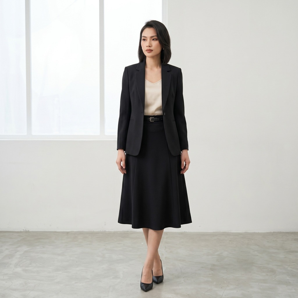 VẢI TRƯỢT MÀU ĐEN - MAY VEST, BLAZER, VÁY, QUẦN CÔNG SỞ...