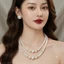 N538 dây chuyền mang áo dài , dây chuyền cưới dâu chuyền hạt Ngọc hạt trai 2 sợi sang trọng cho nữ