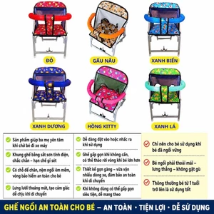 GHẾ NGỒI XE SỐ CHO BÉ KÈM DÂY AN TOÀN – KHUNG SẮT SƠN TĨNH ĐIỆN