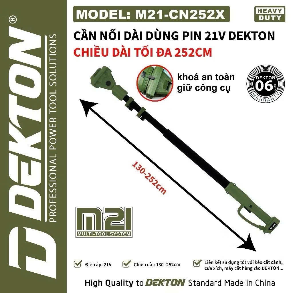 Cần Nối Dài Kéo Cắt Cành Cưa Xích Dùng Pin Dekton M21-CN252