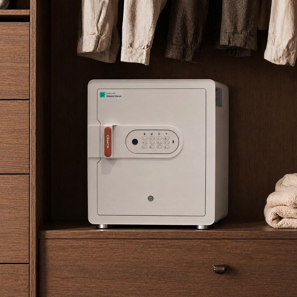 Két sắt mini thông minh Xiaomi CRMCR 45MS vân tay điện tử có cảnh báo trộm về điện thoại miễn phí vận chuyển toàn quốc