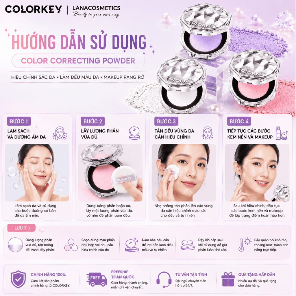 Phấn phủ bột Colorkey Lasting Naturally Occurring Loose Powder
