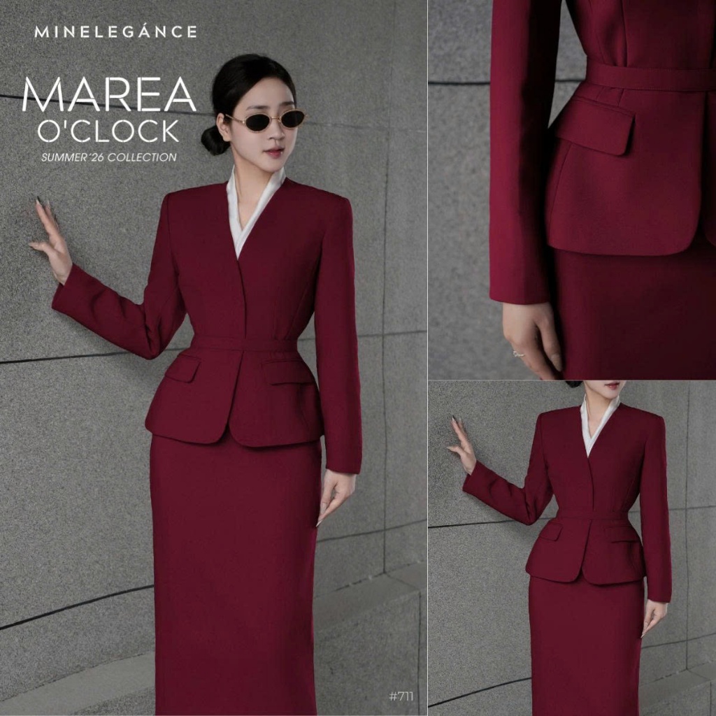 MINELEGÁNCE | SET VEST CỔ TIM THANH LỊCH, SANG TRỌNG - MIN711